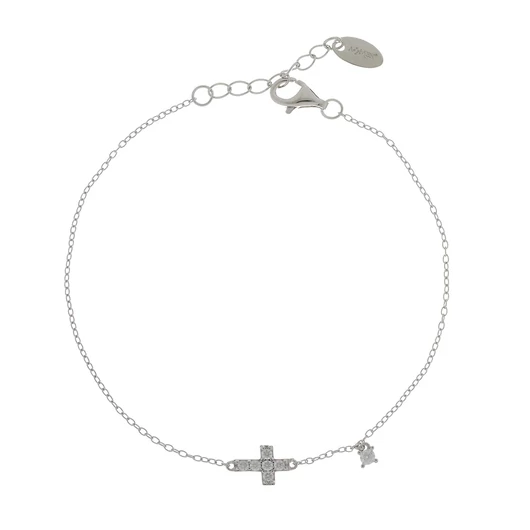 Amen ezüst Kereszt karkötő 19 cm - BRCRBBZ3
