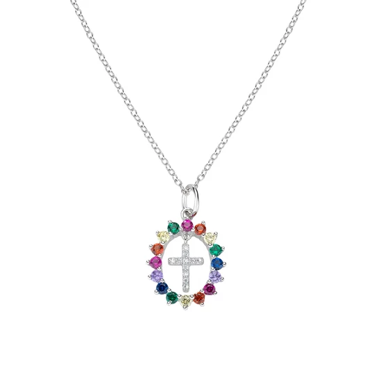Amen ezüst Kereszt nyaklánc 45 cm - CLGHCRBMZ
