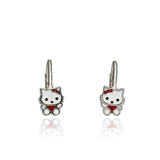 Ezüst Hello Kitty gyerek fülbevaló - 02203-21