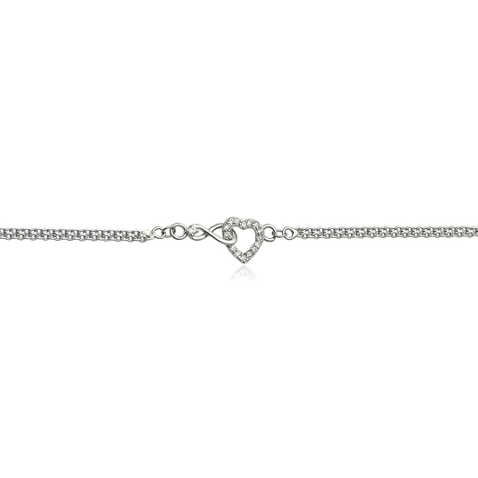 Ezüst végtelen szív karlánc 17 cm - 07118-99