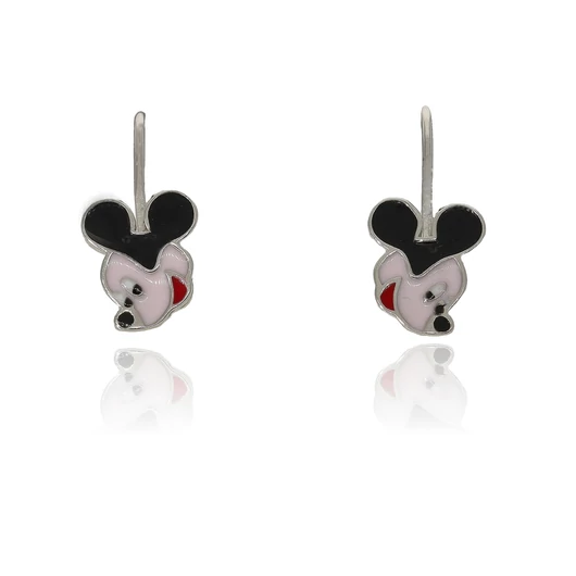 Ezüst Mickey egér gyerek fülbevaló - 02203-29