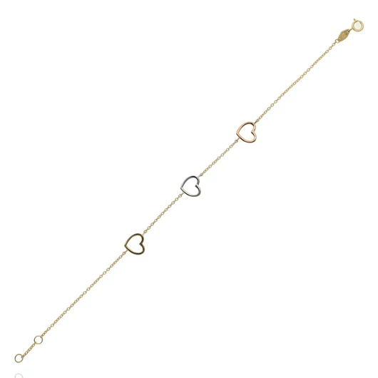 Arany többszínű karlánc 19 cm - 208-CL035-TRI