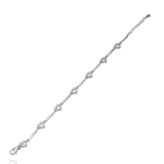 Ezüst szívek karlánc 20 cm - 07118-148