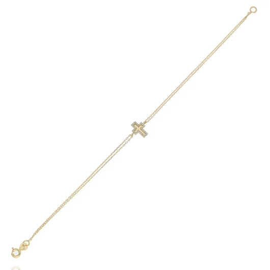 Arany kereszt karlánc 19 cm - 07S115-2-TC_KT