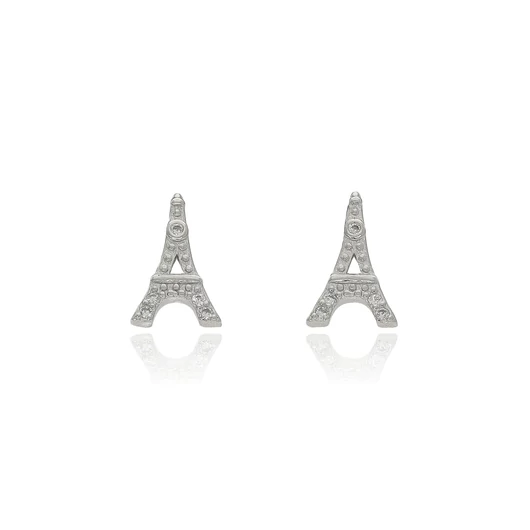 Ezüst Eiffel torony fülbevaló - 02107-267