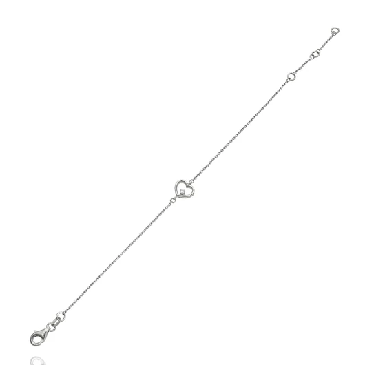 Fehér arany szív karlánc 17 cm - B42646