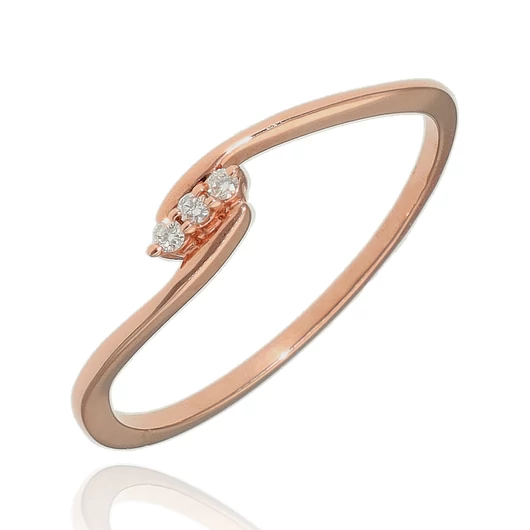 Rosé arany gyűrű 54-es méret - B49108