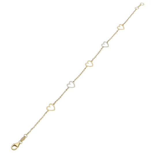 Arany szív karlánc 19 cm - 129-L329-BR-CLKL