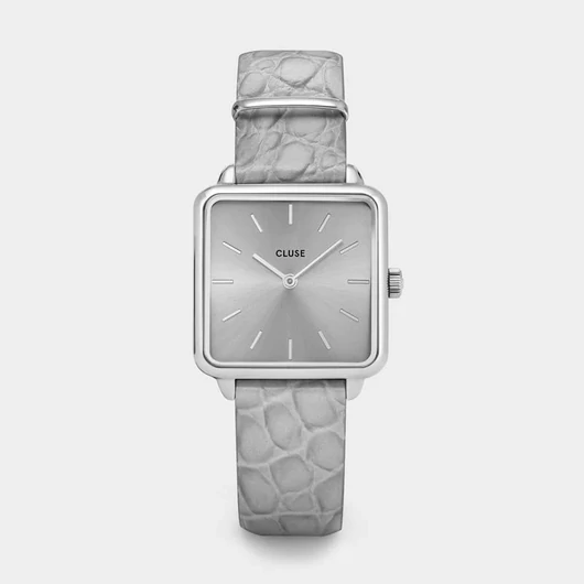 Cluse La Tétragone Grey Alligator Silver női óra - CW0101207018