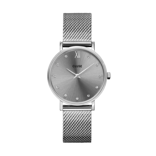 Cluse Minuit Mesh Crystals Grey női óra - CW10203
