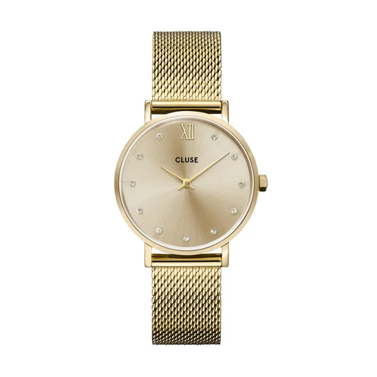 Cluse Minuit Mesh Crystals Full Gold női óra - CW10204