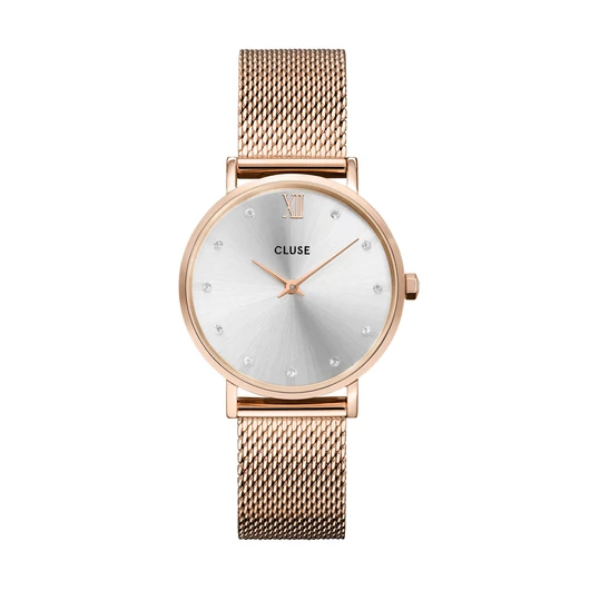 Cluse Minuit Mesh Crystals Rose Gold női óra - CW10205