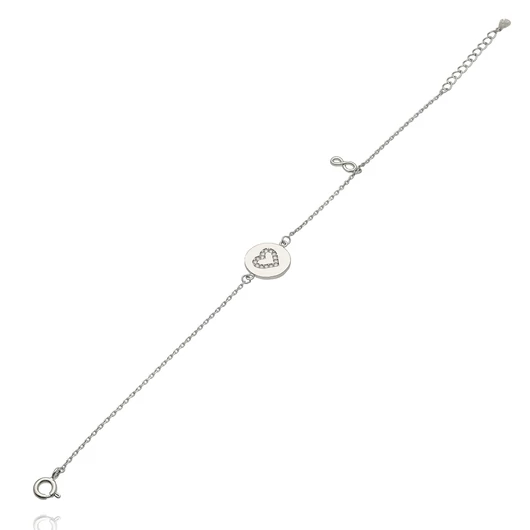 Ezüst szív karlánc 17 cm - 07118-43