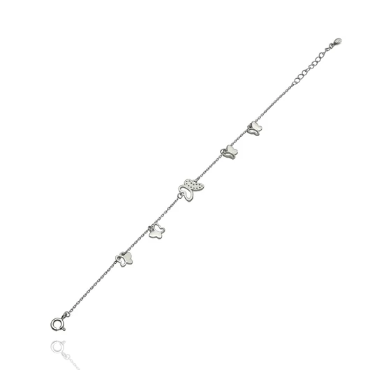 Ezüst pillangó karkötő 20 cm - 07118-96