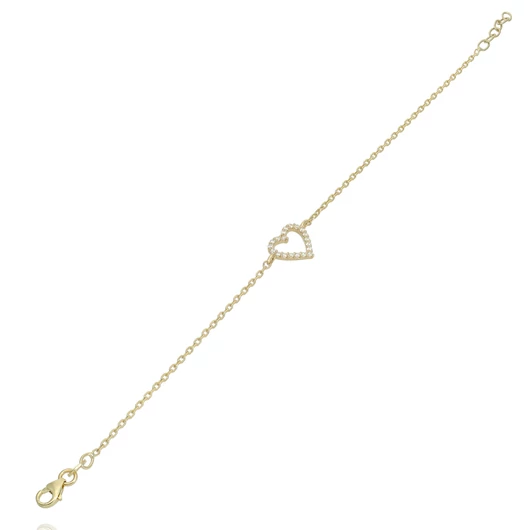 Arany szív karlánc 17 cm - 96-9246-BR-CLKL