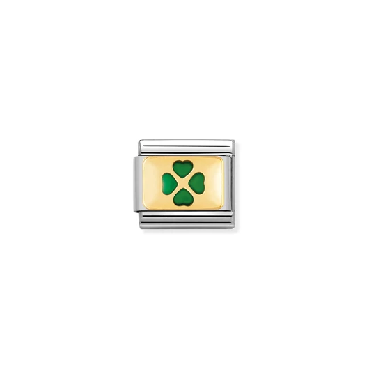 Nomination "Zöld színű négylevelű lóhere" charm - 030206-27