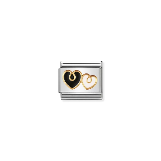 Nomination "Fekete & Fehér szív" charm - 030279-07