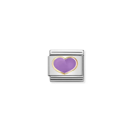Nomination "Lila szív" charm - 030283-22