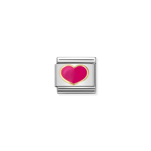Nomination "Fukszia rózsaszín szív" charm - 030283-24
