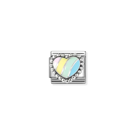 Nomination "Pasztell csíkos szív" charm - 330204-37