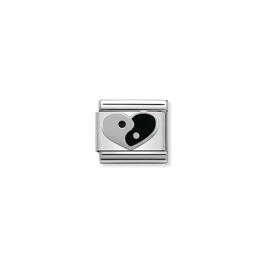 Nomination "Yin & Yang szív" charm - 330202-20