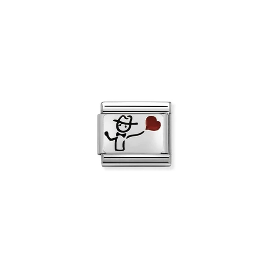 Nomination "Fiú lufi szívvel" charm - 330208-09