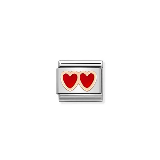 Nomination "Dupla szív" charm - 430202-13