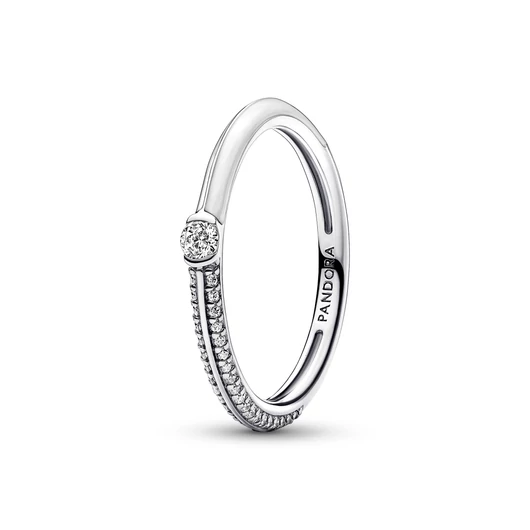 Pandora ME pavé és fehér dupla gyűrű 56-os méret - 192528C02-56