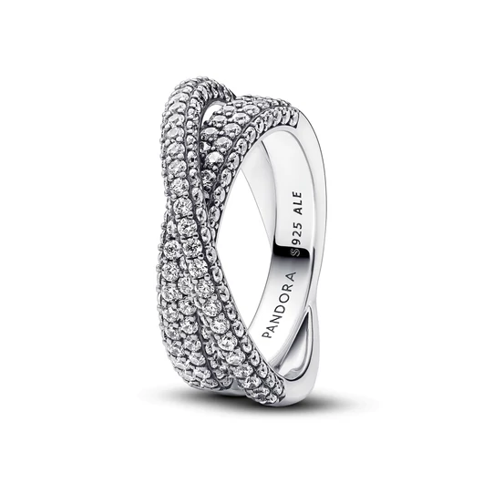Pandora időtlen összefonódó pavé karika gyűrű 50-es méret - 193022C01-50