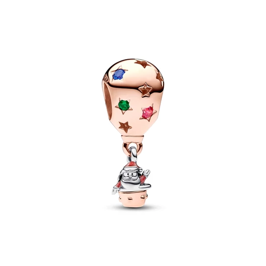 Pandora kéttónusú Mikulás hőlégballonban charm - 782976C01