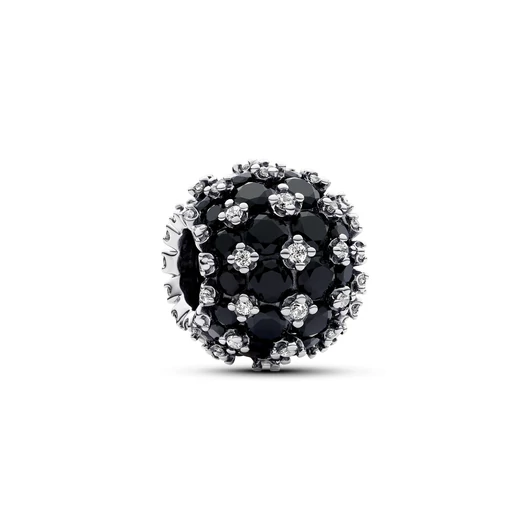 Pandora szikrázó pavé fekete charm - 792630C04