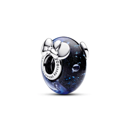 Pandora Disney Mickey és Minnie sötétkék muránói üveg charm - 792958C01