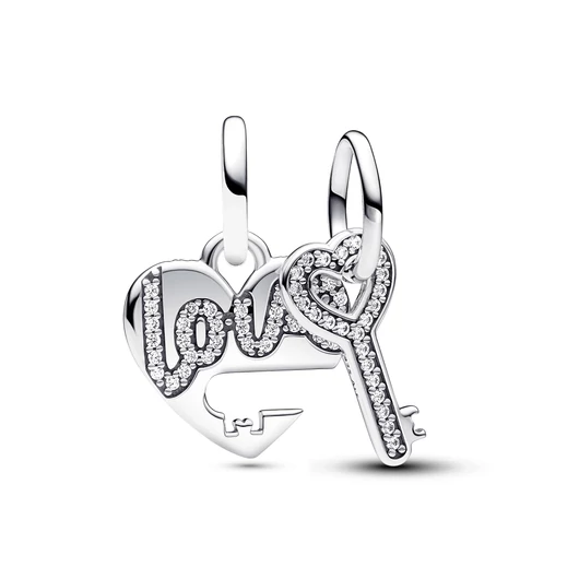 Pandora szétosztható szív és kulcs függő charm - 793081C01