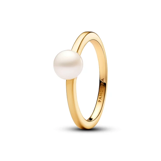 Pandora 14k aranyozott édesvízi tenyésztett gyöngyös gyűrű 50-es méret - 163157C01-50