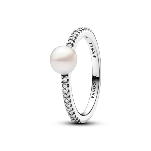 Pandora édesvízi tenyésztett gyöngyös pavé gyűrű 48-as méret - 193158C01-48