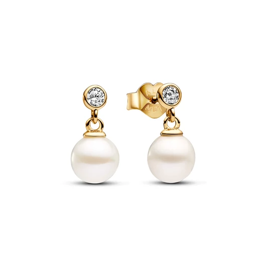 Pandora 14k aranyozott édesvízi tenyésztett gyöngy fülbevaló - 263153C01