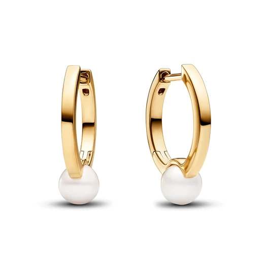 Pandora 14k aranyozott édesvízi tenyésztett gyöngyös karika fülbevaló - 263170C01