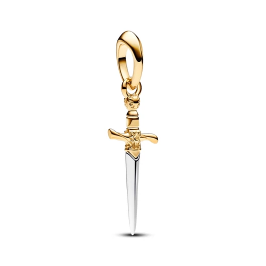Pandora Trónok harca Arya kardja ezüst és 14k aranyozott függő charm - 763142C00