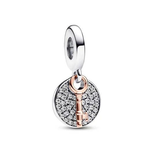 Pandora kéttónusú boldogság kulcsa dupla függő charm- 783236C01