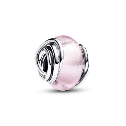 Pandora körbeölelt rózsaszín muránói üveg charm- 793241C00