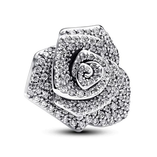 Pandora szikrázó virágzó rózsa túlméretezett charm- 793245C01