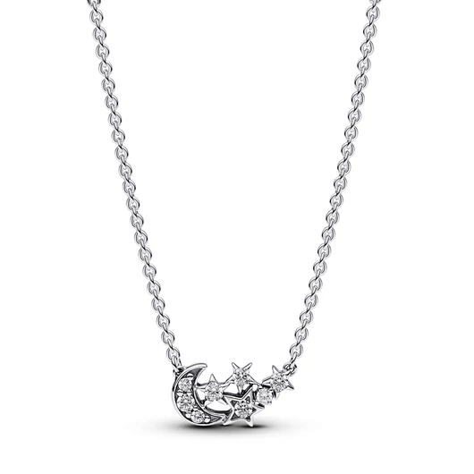 Pandora szikrázó félhold és csillagok nyaklánc 45 cm-es - 392991C01-45