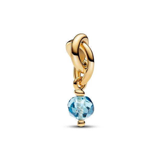 Pandora 14k aranyozott fazettált tengerkék örökkévalóság kör függő charm - 763462C03