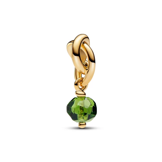 Pandora 14k aranyozott fazettált zöld örökkévalóság kör függő charm - 763462C08