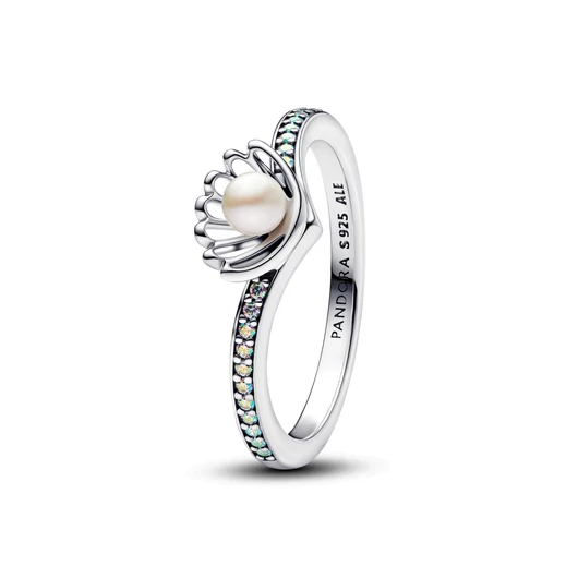 Pandora Disney Ariel hercegnő kagylója kezelt édesvízi tenyésztett gyöngyös gyűrű 50-es méret - 193654C01-50