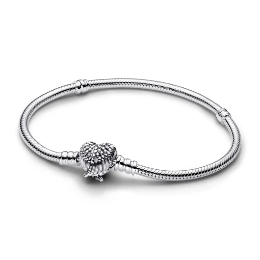 Pandora Szívek szárnyán kapcsos kígyólánc karkötő 16 cm - 593680C01-16