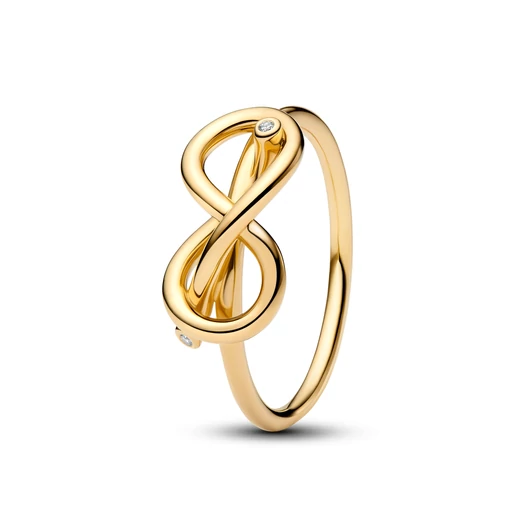 Pandora 14K aranyozott végtelen csomó gyűrű 50-es méret - 163759C01-50
