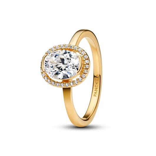 Pandora 14K aranyozott ovális szikrázó glória gyűrű 52-es méret - 163802C01-52