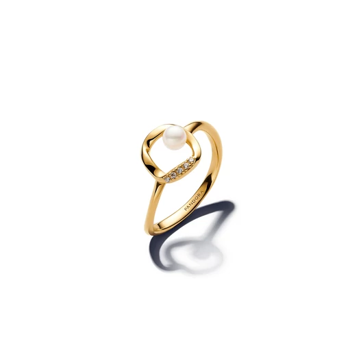 Pandora 14K aranyozott organikus formájú gyűrű 48-as méret - 163831C01-48