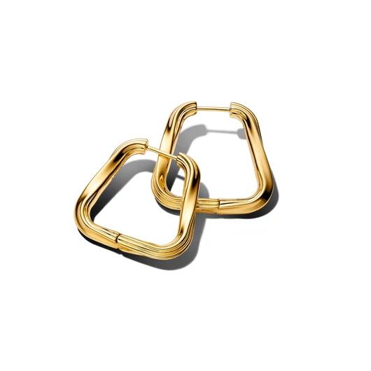 Pandora 14K aranyozott Csavart háromszög nagy karika fülbevaló - 263876C00